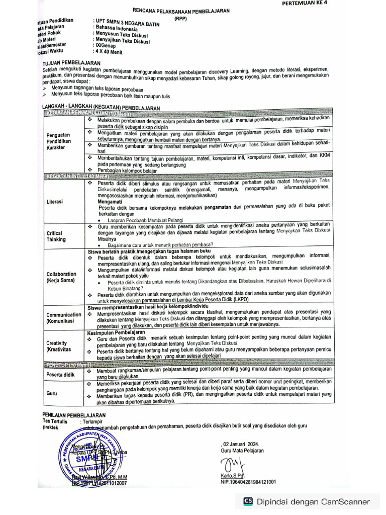 RPP Pak Karto PMM | PDF