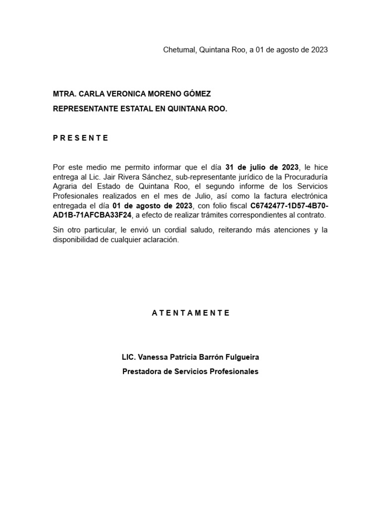 Oficio factura pdf