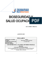 Bioseguridad y Salud Ocupacional