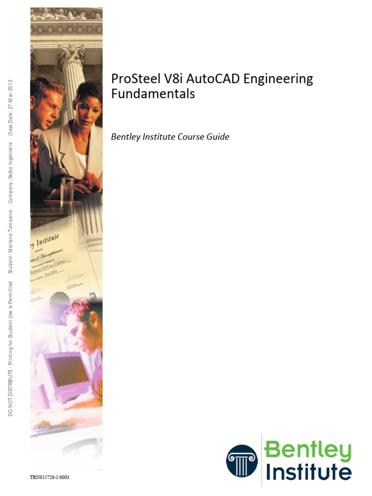 ProSteel V8i AutoCAD Engineering Fundamentals TRN015720-1-0003 ...