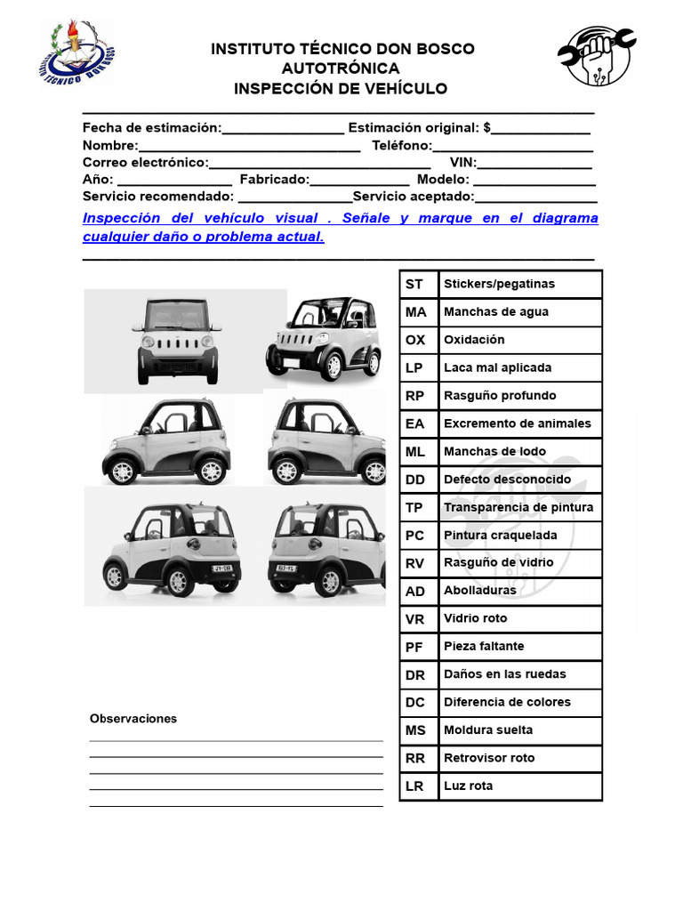 Inspección Vehicular Autotrónica Don Bosco | PDF