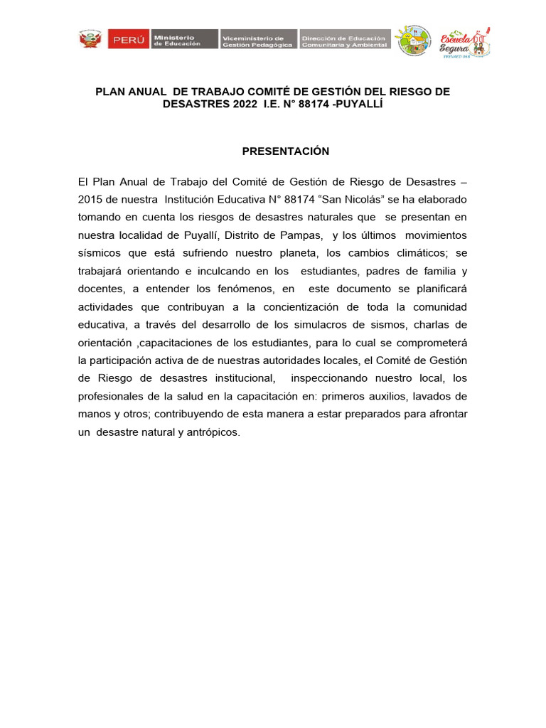 Plan Anual de Gestión de Riesgos 2023 | PDF | Riesgo | Valores