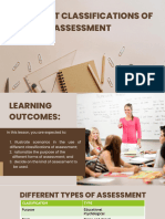 Different Classifications of Assessment and Principles of High Qualuty Assessment