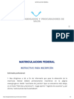 Matriculacion Federal - Instructivo Salta