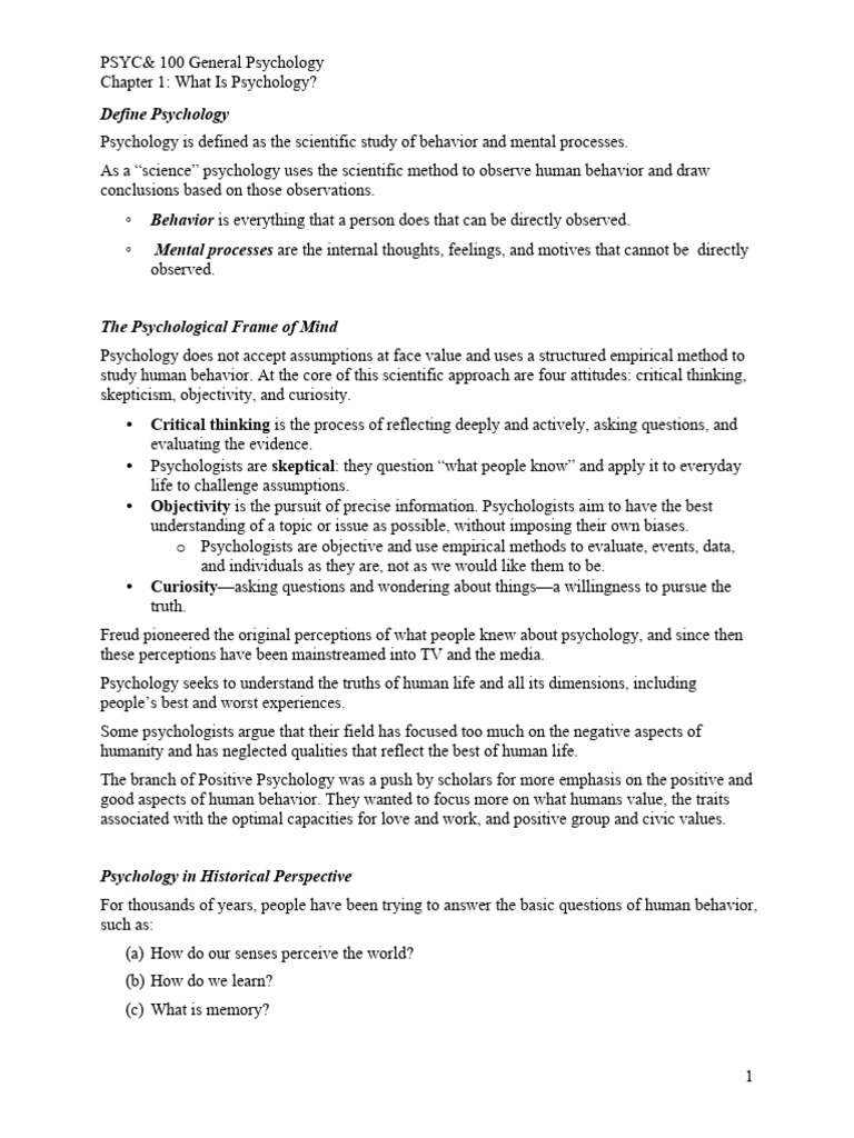 Intro to Psychology Concepts | PDF | Psychology | Mental Disorder