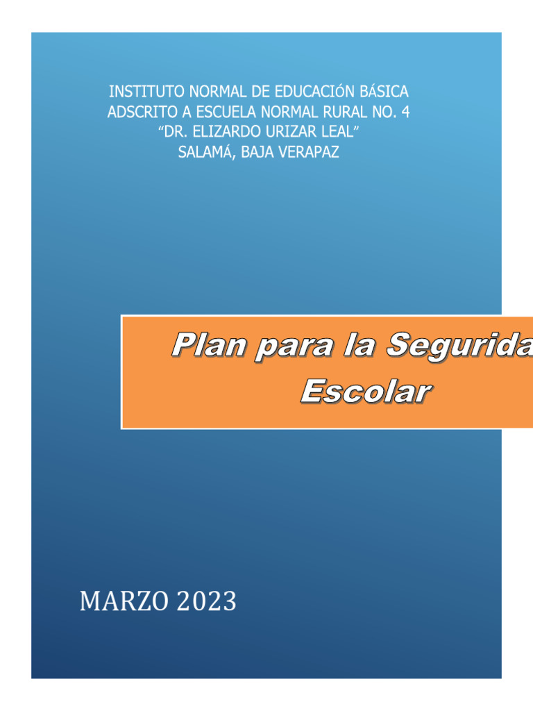 Plan de Seguridad Escolar INEB | PDF | Vulnerabilidad (informática ...