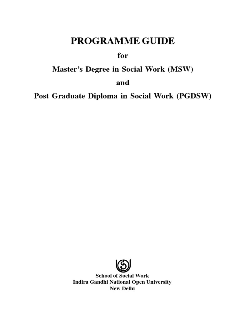 IGNOU MSW Programme Guide | PDF | Social Work | Family