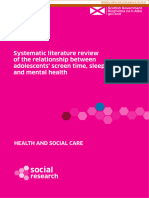 Social: Systematic Literature Review of The Relationship Between Adolescents' Screen Time, Sleep and Mental Health