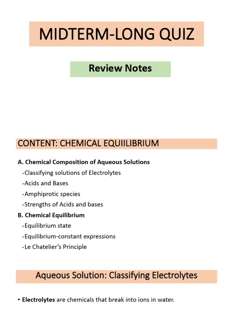 Chemical Equilibrium Overview and Notes | PDF | Acid | Chemical Equilibrium