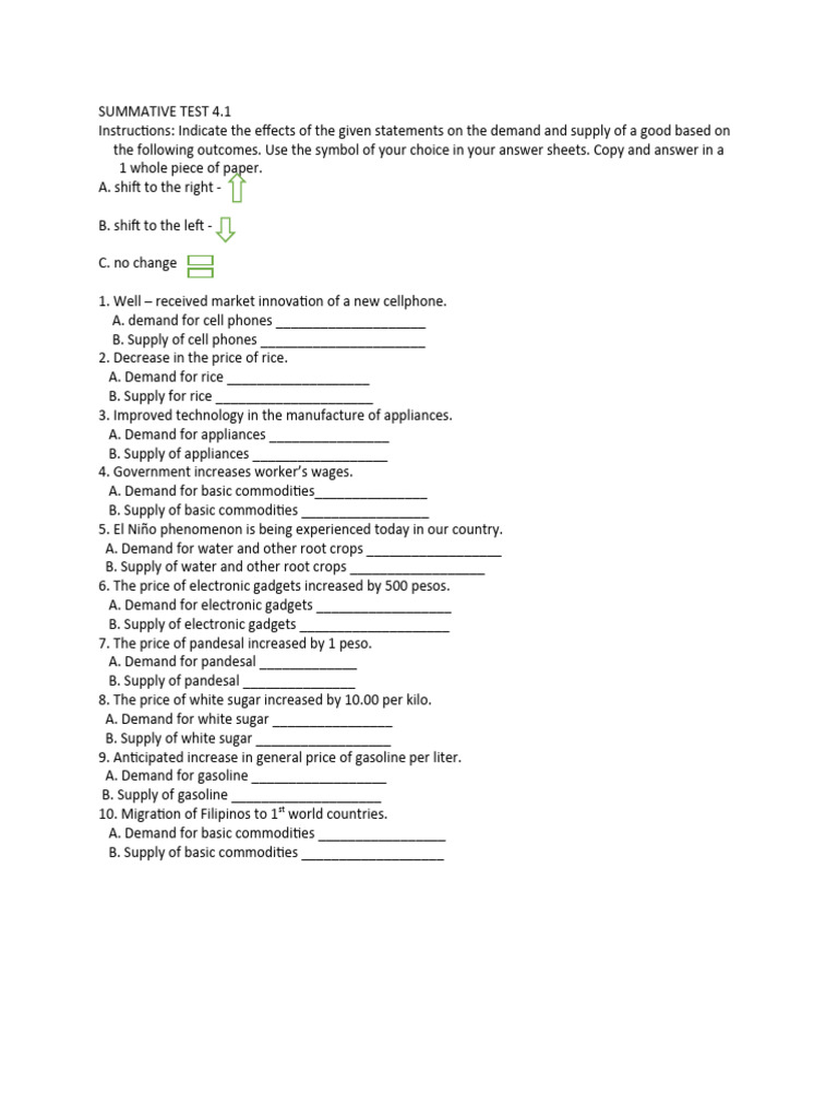 Demand and Supply Analysis Test | PDF | Demand | Supply (Economics)
