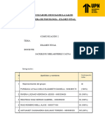 Comunicacion - Examen Final. Grupo12