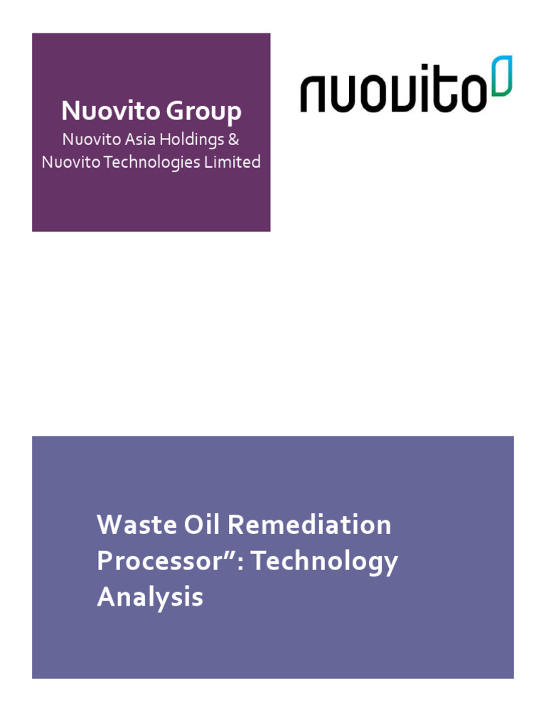 Waste Oil Remediation Technology Analysis | PDF | Ultrasound ...