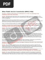 Bihar Public Service Commission (BPSC) Faqs