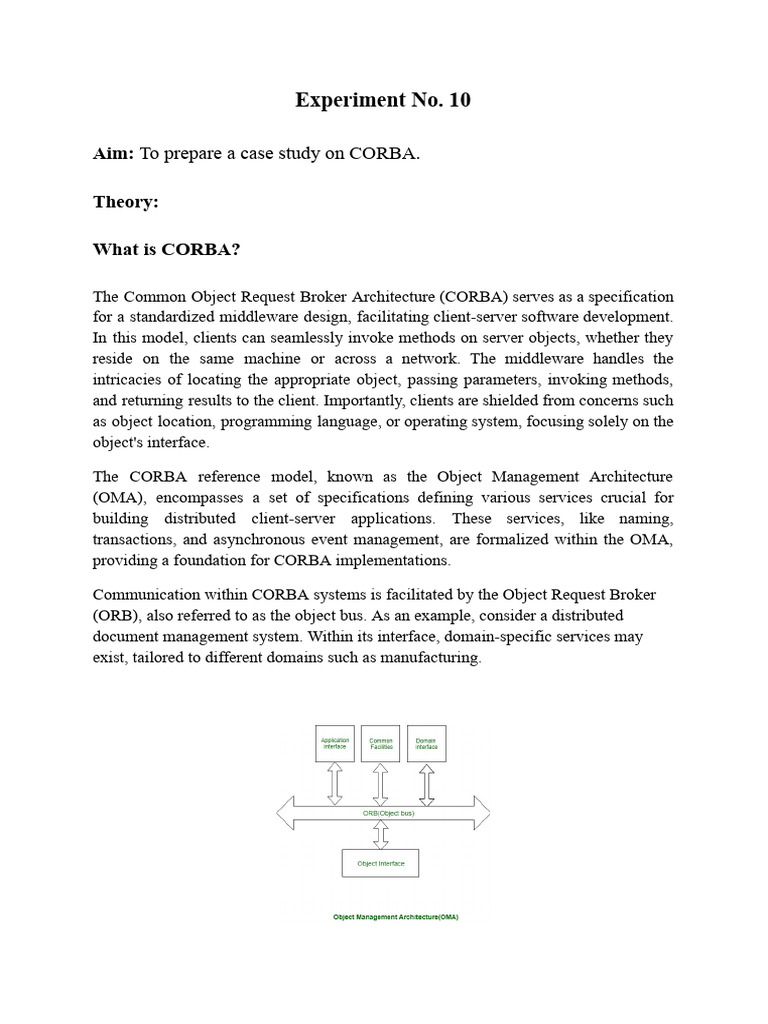 CORBA Case Study Overview | PDF | Common Object Request Broker ...