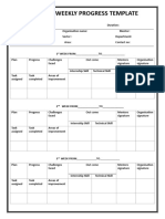 Internship Weekly Progress Template