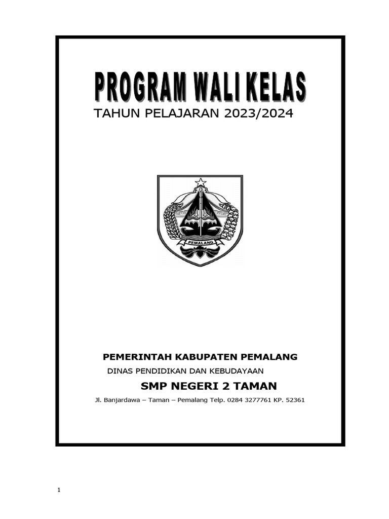 Program Kerja Wali Kelas SMP 2023/2024 | PDF