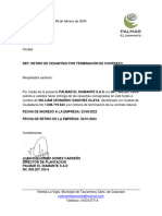 Carta de Retiro Cesantias Por Terminacion de Contrato Palmar El Diamante Wiliam