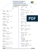 1ER. GRADO ÁLGEBRA EXPRESIONES ALGEBRAICAS I