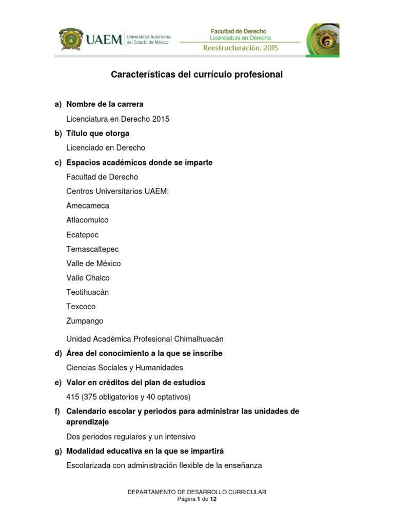 Programa De Estudios Derecho Al