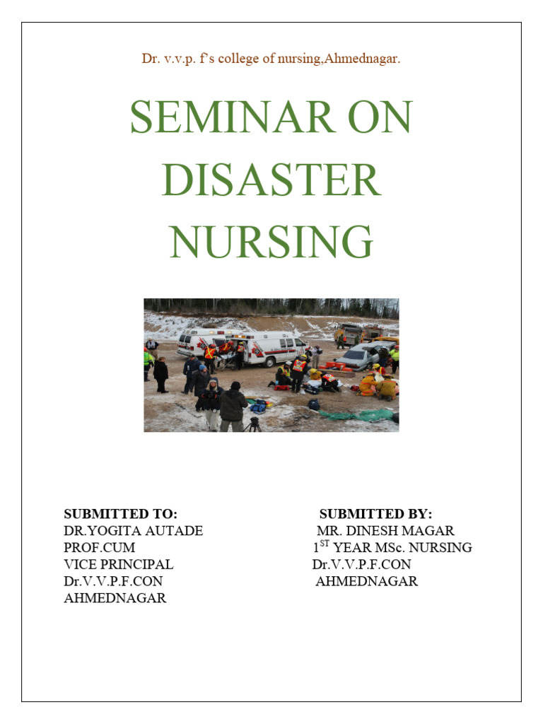 Disaster Nursing Seminar Pdf Natural Disasters Emergency Management