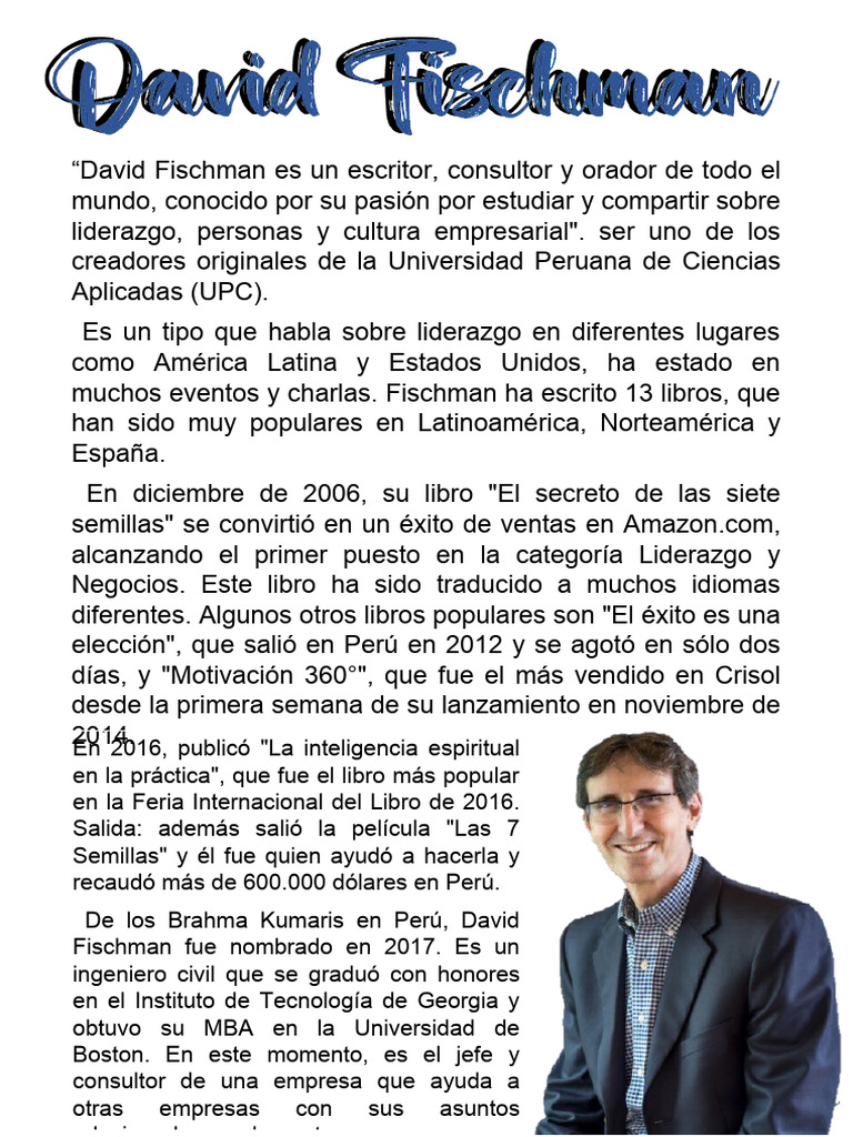 Biografía de David Fischman, autor peruano | PDF
