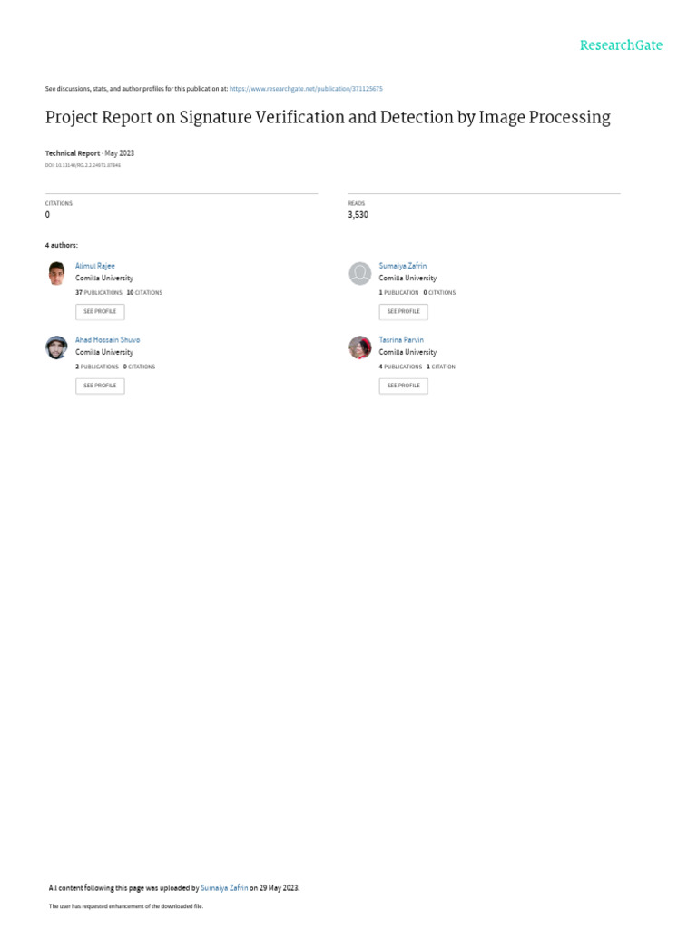 Signature Verification and Detection | PDF | Deep Learning | Authentication