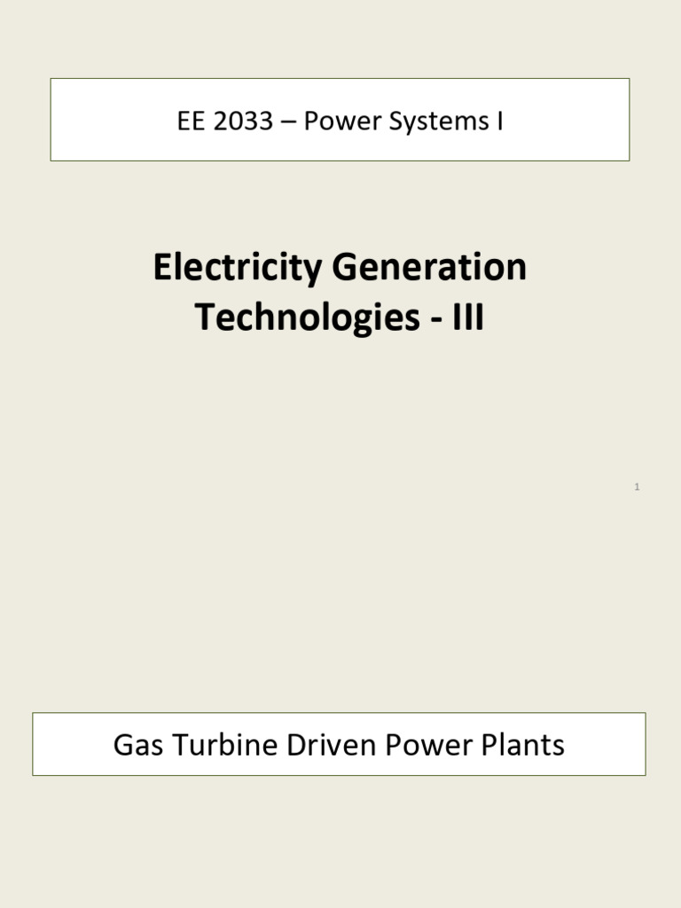 Gas Turbine Power Generation Overview | PDF | Gas Turbine | Power Station