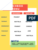 Blue Boxes Lunch Weekly Menu