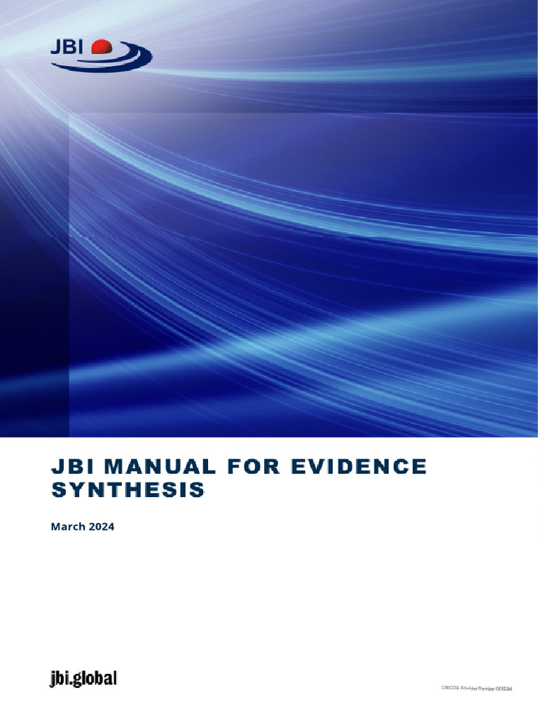 JBI Manual for Evidence Synthesis 2024 | PDF | Systematic Review | Evidence