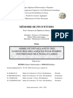 Mémoire de Fin D'Etudes: Arbre de Defaillances Des Garnitures Mecaniques Pour Pompes Centrifuges Multicellulaires