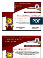 Recognition CertificAte