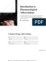 Introduction To Pharmacological Abbreviations: by Mehar Shaikh