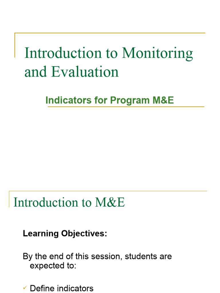 Indicators For Program M&E12 | PDF | Information | Quantitative Research