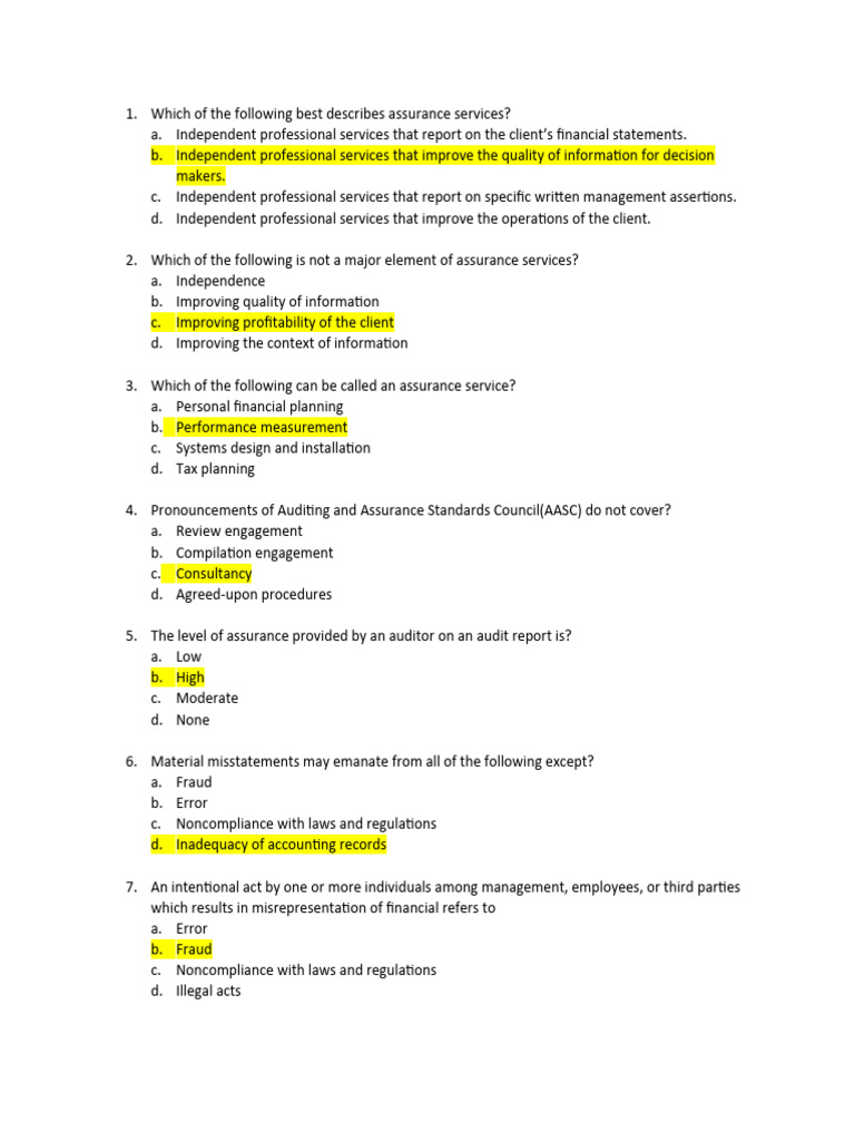 Audsi Quiz | PDF | Audit | Financial Audit
