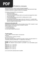 Introduction Pushdown Automata