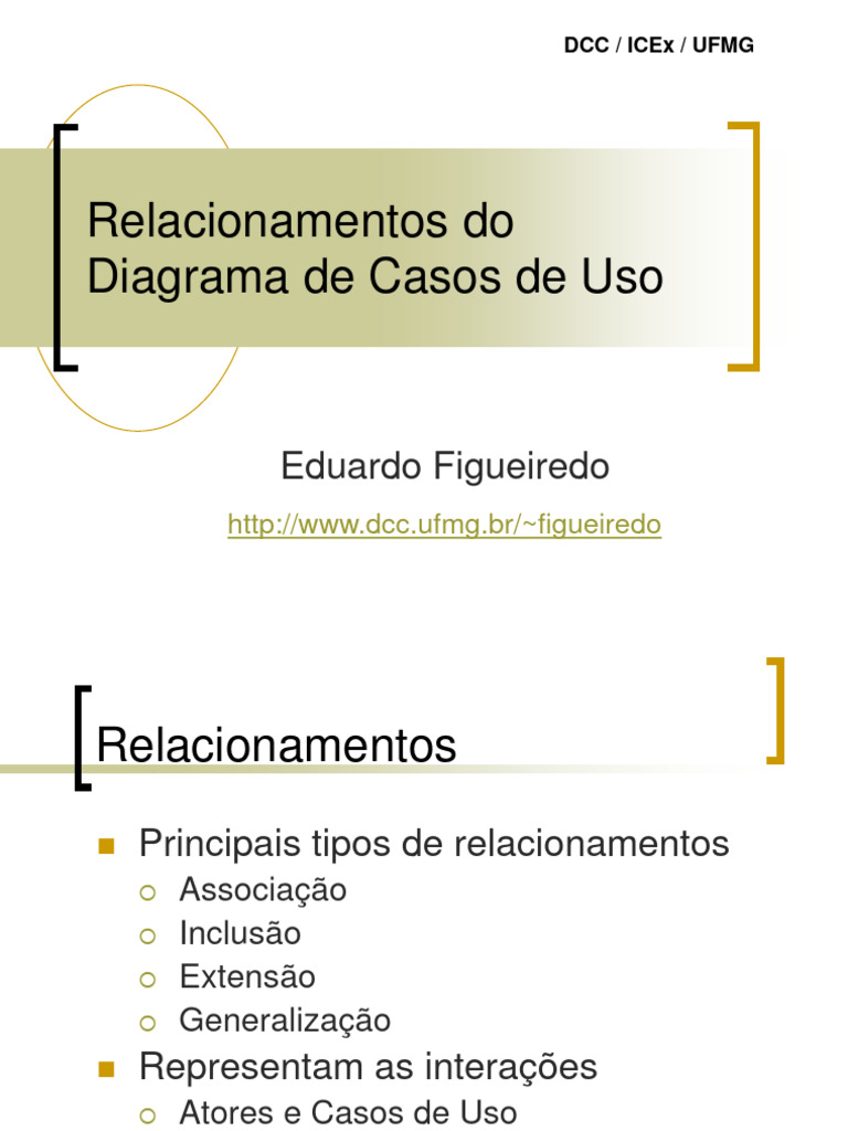 Relacionamentos em Diagrama de Casos de Uso | PDF | Diagrama de caso de ...