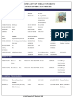 Joseph Sarwuan Tarka University: Student Information Form (Sif)