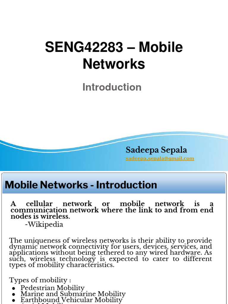 Overview of Mobile Networks Evolution | PDF | Modulation | Cellular Network