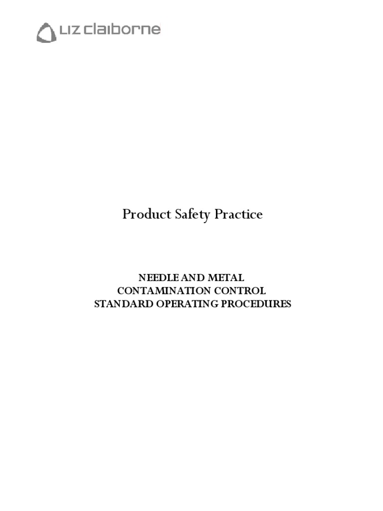Needle Metal Contamination Control SOP (2) Metal Detector Sewing