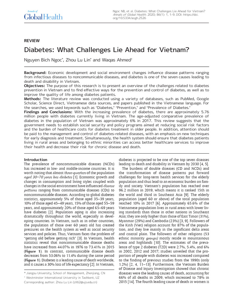 Diabetes Challenges in Vietnam | PDF | Preventive Healthcare | Health Care