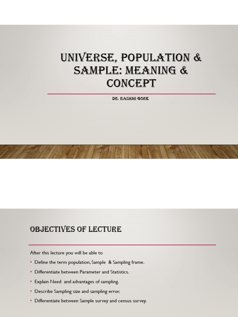 Understanding Universe and Sampling in Research | PDF | Sample Size ...