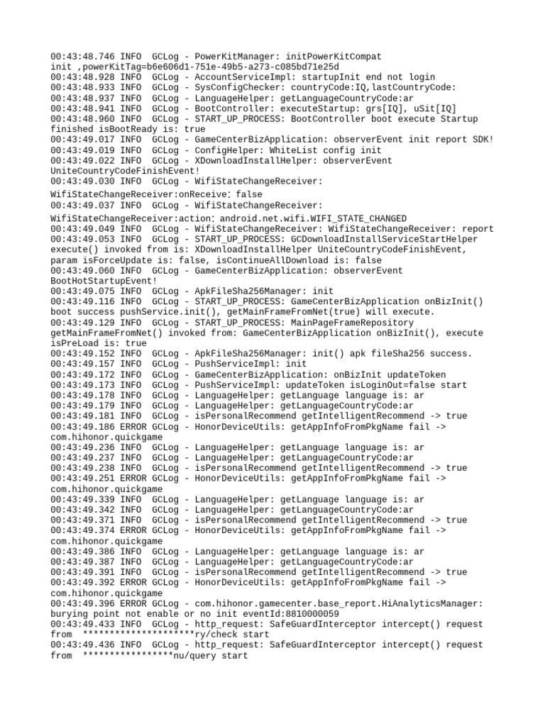 Game Center Startup Log Analysis | PDF | World Wide Web | Internet & Web