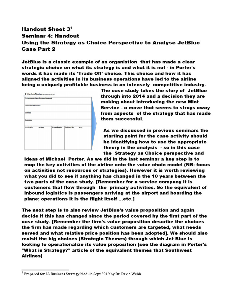 JetBlue's Strategic Value Proposition Analysis | PDF | Competitive ...