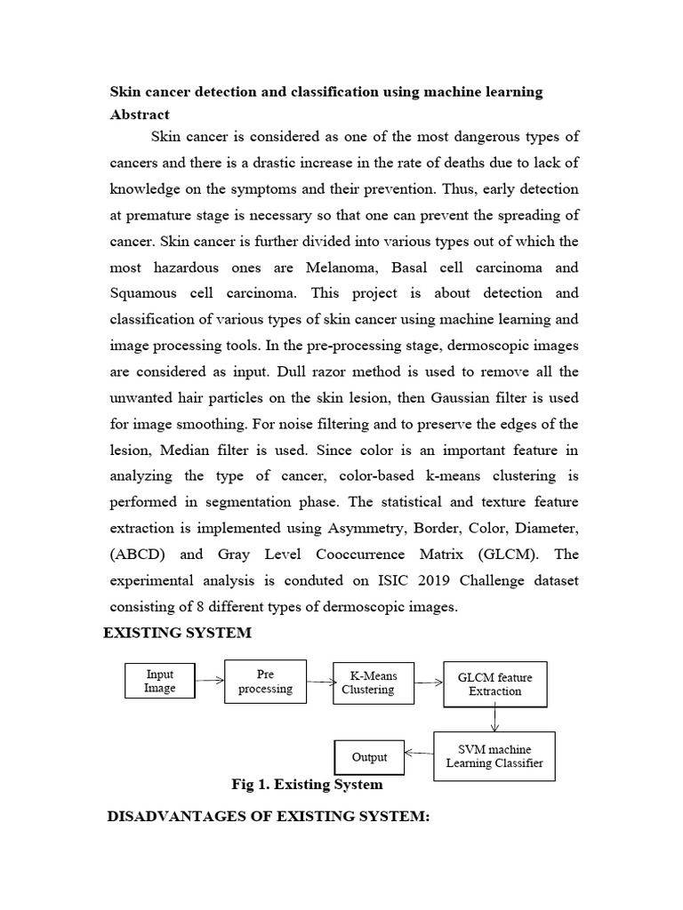 Machine Learning for Skin Cancer Detection | PDF | Skin Cancer | Image ...