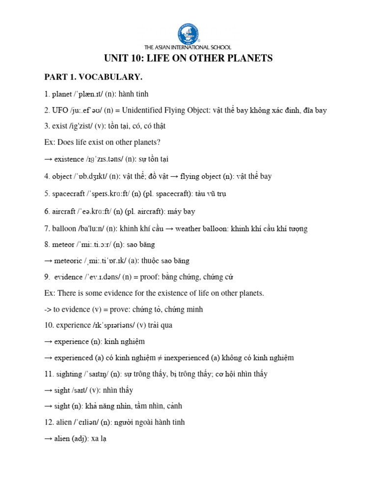 G9 Unit 10 Vocabulary Grammar Pdf Linguistics Grammar