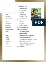 Marriage Biodata For Male