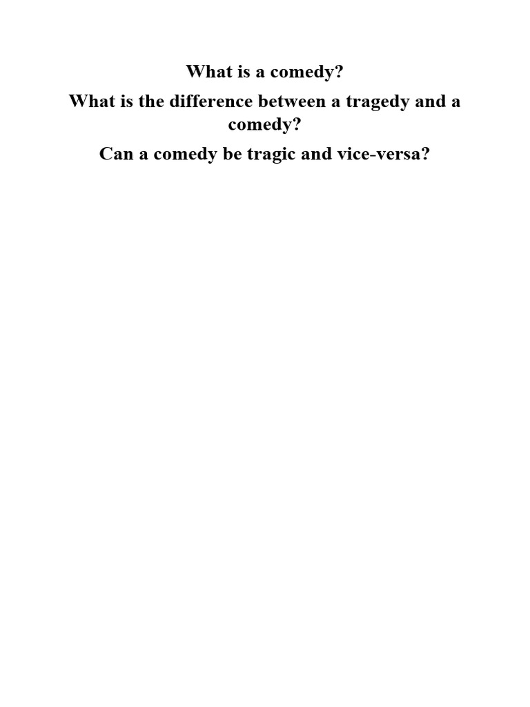 What Is A Comedy Download Free PDF Comedy