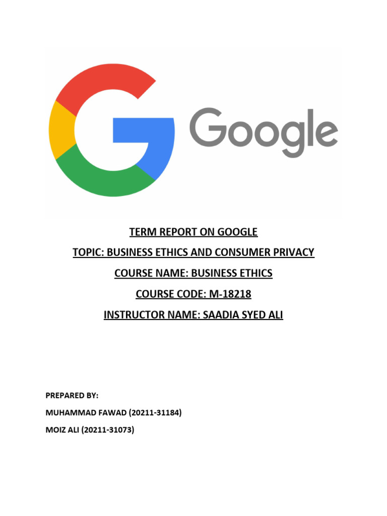 Term report on google download free pdf alphabet inc privacy