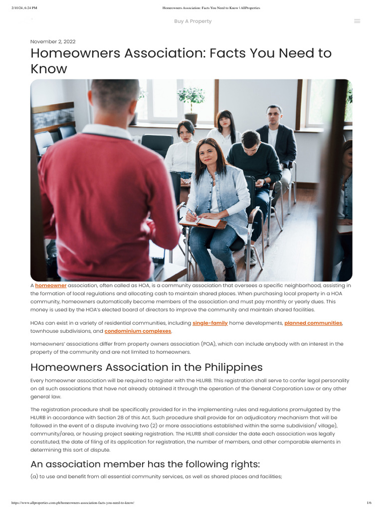 Homeowners Association Facts You Need To Know Allproperties Pdf