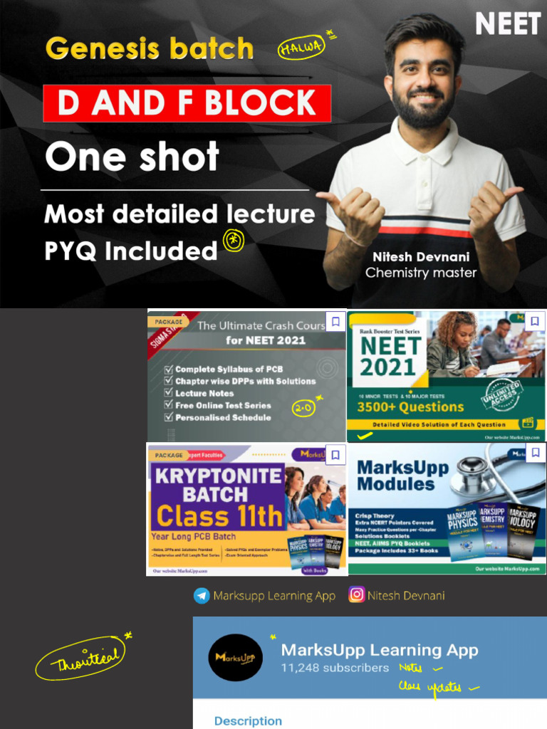 Class 12th D And F Block Notes